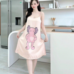 Đầm 2 dây form suông họa tiết mặc nhà siêu mát - DBO1895