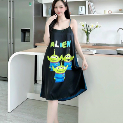 Đầm 2 dây form suông họa tiết mặc nhà siêu mát - DBO1895