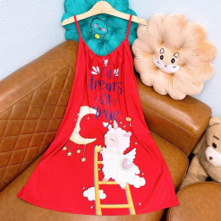 Đầm 2 dây form suông họa tiết - DBO1914