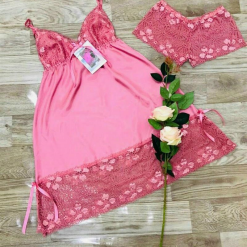 Đầm ngủ màu trơn phối ren sexy - DBO1939