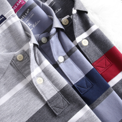 Áo Thun Sọc Nam Melan Cổ Bẻ Có Túi Thun Cotton - AS050