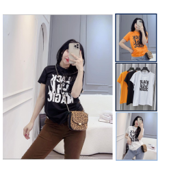 Áo thun thái nữ cổ tròn form suông in chữ Black Girl Magic - AG1184