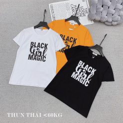 Áo thun thái nữ cổ tròn form suông in chữ Black Girl Magic - AG1184