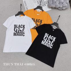 Áo thun thái nữ cổ tròn form suông in chữ Black Girl Magic - AG1184