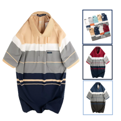 Áo Thun Sọc Nam Trung Niên Cổ Bẻ Có Túi Cao Cấp (Có size 3x) - AS051