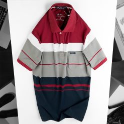 Áo Thun Sọc Nam Trung Niên Cổ Bẻ Có Túi Cao Cấp (Có size 3x)