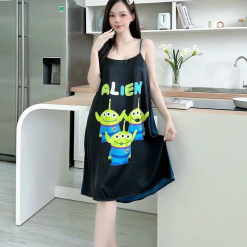 Đầm nữ áo dây form suông họa tiết mặc nhà - DBO2042