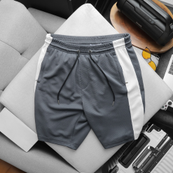 Quần Short Thun Nam Phối Sọc Màu Túi Kéo - QB411