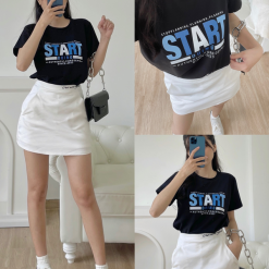 Áo thun thái nữ cổ tròn form suông in chữ Star - AG1187