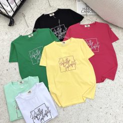 Áo thun thái nữ cổ tròn form suông in chữ Perfectly - AG1189