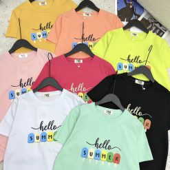 Áo thun thái nữ cổ tròn form suông in hình que kem - AG1190