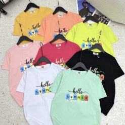 Áo thun thái nữ cổ tròn form suông in hình que kem - AG1190