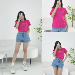 Áo thun thái nữ cổ tròn form suông in chữ GOD - AG1191