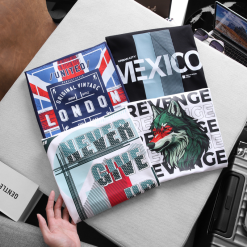 Áo Thun Nam Cổ Tròn Rurumen Màu Trắng Hình Sói Big Size - AB433