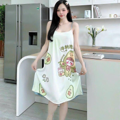 Đầm suông 2 dây họa tiết mặc nhà - DBO2323