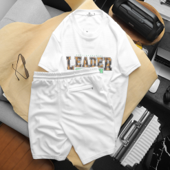 Set Bộ Nam Quần Short Áo Cổ Tròn In Chữ Leader - SBN057