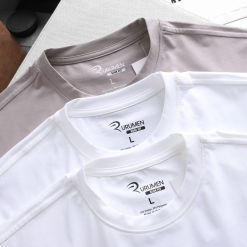 Áo Thun Nam Cổ Tròn Rurumen Màu Trắng In chữ Texas Big Size - AB435