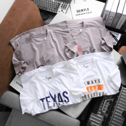 Áo Thun Nam Cổ Tròn Màu Xám Rurumen Think Co Size To - AB438