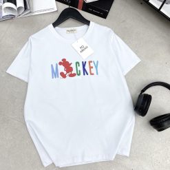 Áo thun thái nữ cổ tròn form suông in chữ Mickey - AG1209