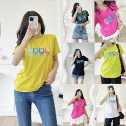 Áo thun nữ cổ tròn form suông in chữ Cool màu - AG1210