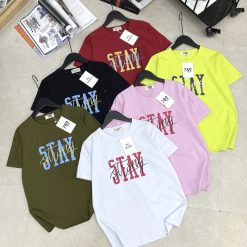 Áo thun thái nữ cổ tròn form suông in chữ Stay - AG1211
