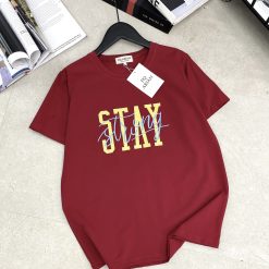 Áo thun thái nữ cổ tròn form suông in chữ Stay - AG1211