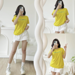 Áo thun nữ cổ tròn form suông in chữ Clasical - AG1212