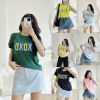 Áo thun thái nữ cổ tròn form suông in chữ Xoxo - AG1214