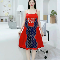 Đầm form suông 2 dây họa tiết dễ thương mặc nhà - DBO2537