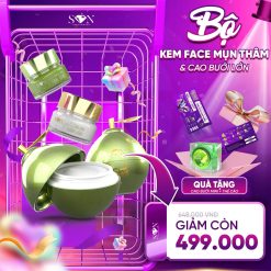 Combo Giảm Mụn Thâm Trắng Xanh SON Cosmetic + Cao Bưởi Lớn SON Cosmetic Kèm Cao Bưởi Nhỏ - COMBOSON6