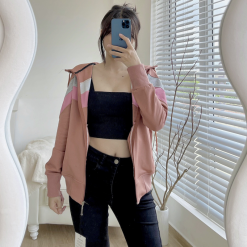 Áo Khoác Nữ Chất Thun PQ Arian Có Nón Sọc Ngang Màu Size Dưới 65kg - KG298