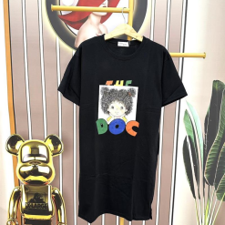 Đầm suông áo tay ngắn cổ tròn in hình - DBO2691