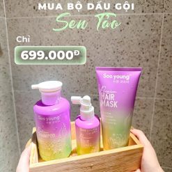 Combo Gội Xả Xịt Tóc Sen Tảo Soo Young - COMBOSENTAO01