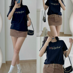 Áo Thun Thái Nữ Cổ Tròn Form suông in chữ Be Skylish Nhiều Màu - AG1217