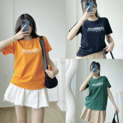 Áo Thun Thái Nữ Cổ Tròn Form suông in chữ Women Nhiều Màu - AG1218
