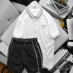 Giá sỉ set Bộ Nam Quần Short Áo Cổ Bẻ Phối Tag