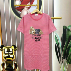 Đầm nữ form suông cổ tròn tay ngắn sọc có túi - DBO2999