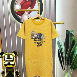 Đầm nữ form suông cổ tròn tay ngắn sọc có túi - DBO2999