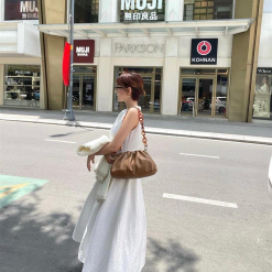 Đầm midi trắng khoét lưng tim - VD5832