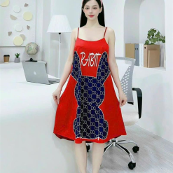 Đầm 2 dây form suông hoạ tiết mặc nhà siêu mát - DBO3018