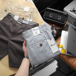 Quần Short Kaki Nam Co Giãn Rurumen In Hoạ Tiết Nhí - QB415