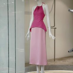 Sét áo yếm + chân váy lụa maxi - VD5879