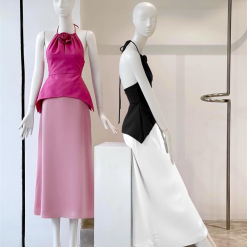 Sét áo yếm + chân váy lụa maxi - VD5879