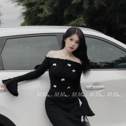 Sét đuôi cá bẹt vai đính nơ - VD5886