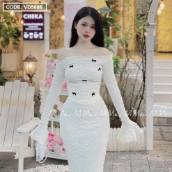 Sét đuôi cá bẹt vai đính nơ - VD5886