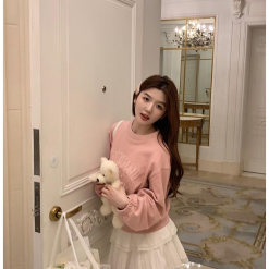 Sét áo hodde thêu + chân váy phối chân ren - VD5887