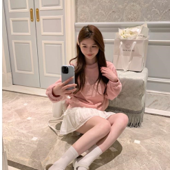 Sét áo hodde thêu + chân váy phối chân ren - VD5887