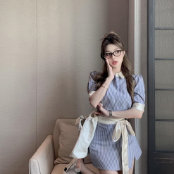 Sét kẻ xanh phối dây - VD5889