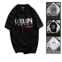 Áo Thun Nam Cổ Tròn Rurumen Màu Đen In Chữ Urban Big Size - AB441