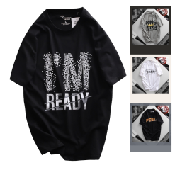 Áo Thun Nam Cổ Tròn Rurumen Màu Đen In Chữ Im Ready Big Size - AB444